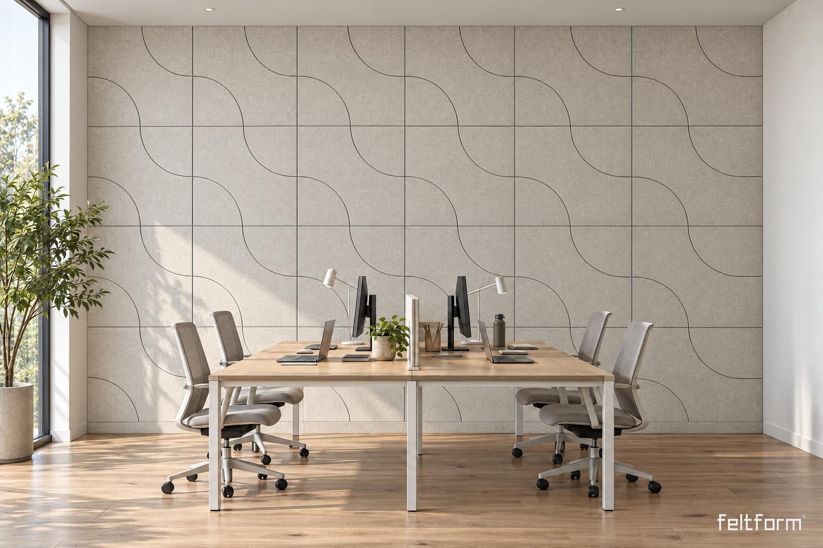 Arc Wall de frente, render ambientado desde el configurador