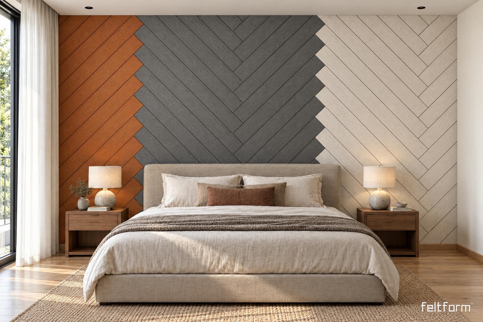 Tweed, espiga larga de frente, render ambientado desde el configurador