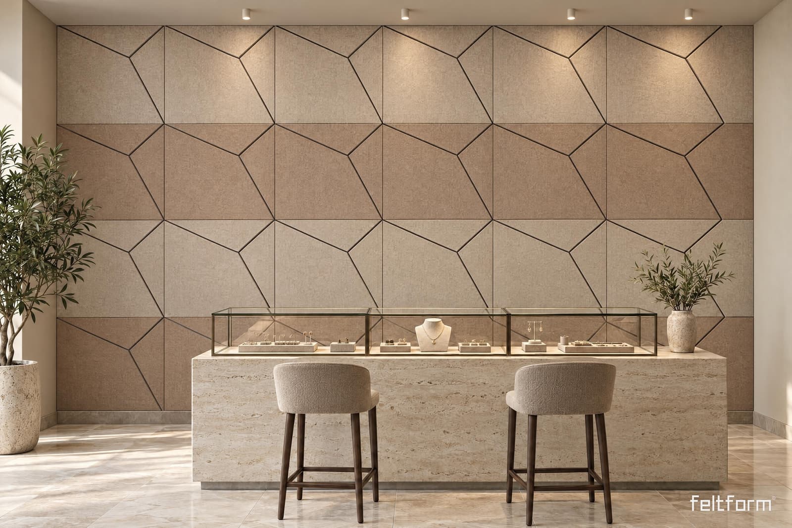 Constellations Wall de frente, render ambientado desde el configurador