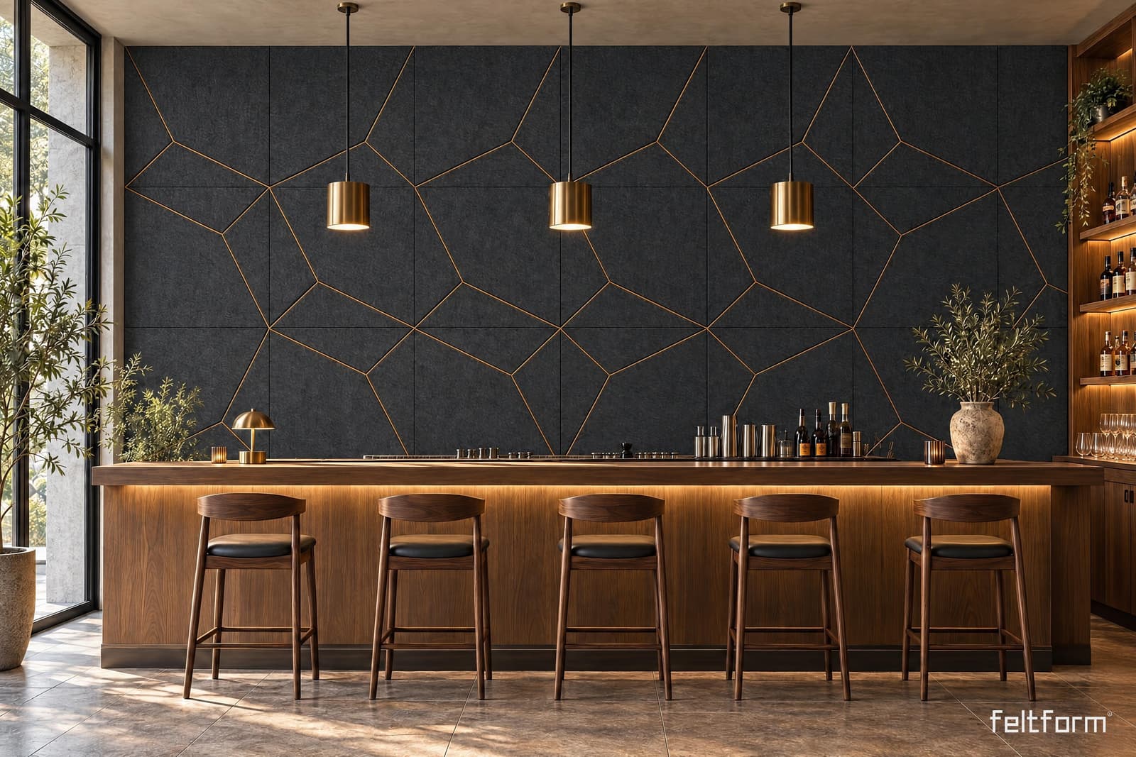Constellations Wall de frente, render ambientado desde el configurador