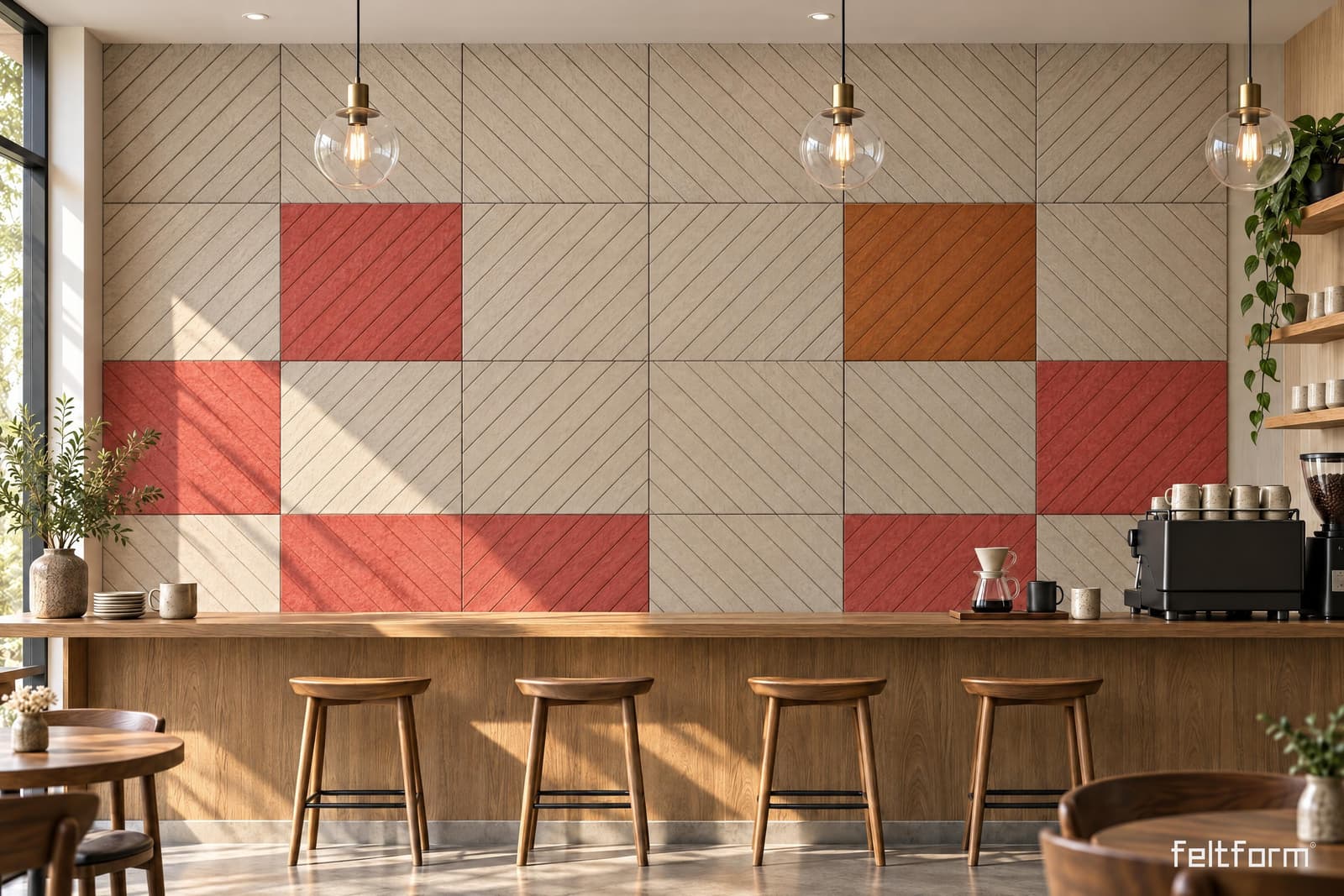 Diagonals Wall de frente, render ambientado desde el configurador