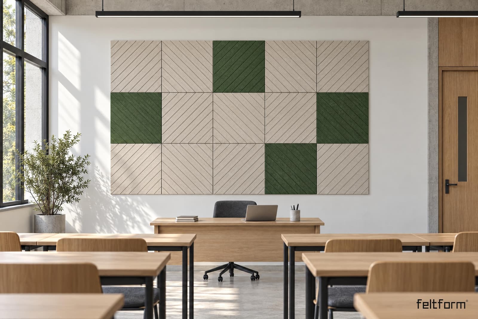 Diagonals Wall de frente, render ambientado desde el configurador