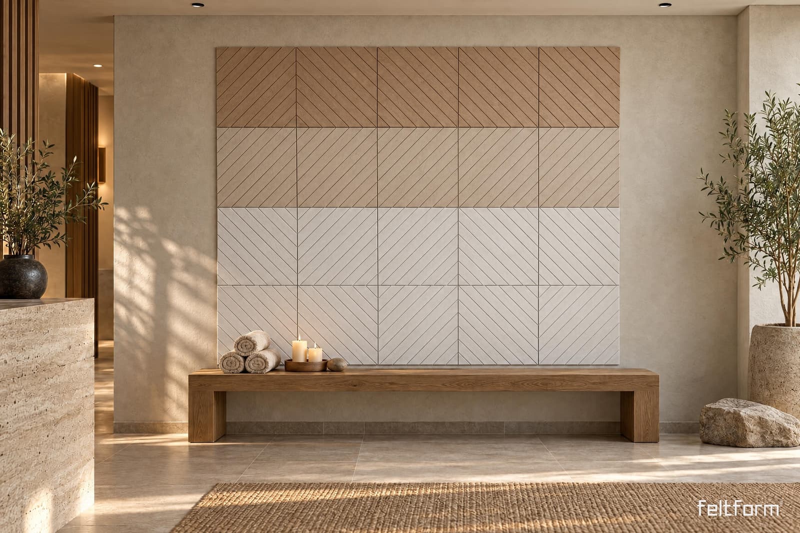 Diagonals Wall de frente, render ambientado desde el configurador