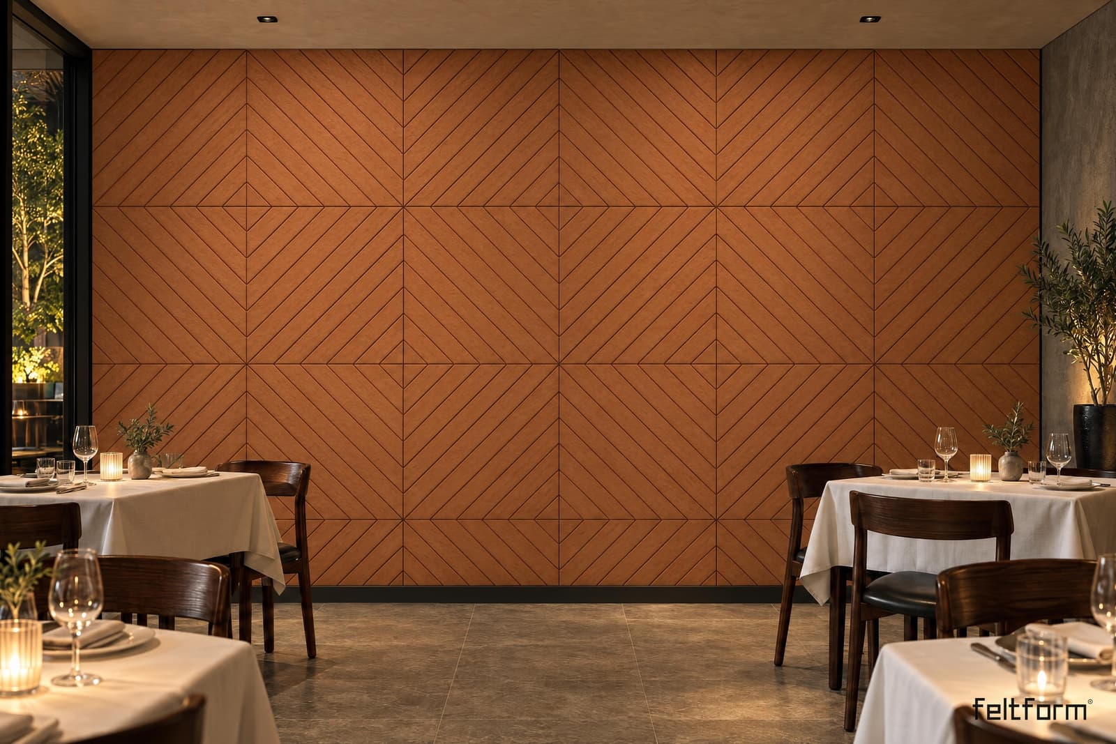Diagonals Wall de frente, render ambientado desde el configurador