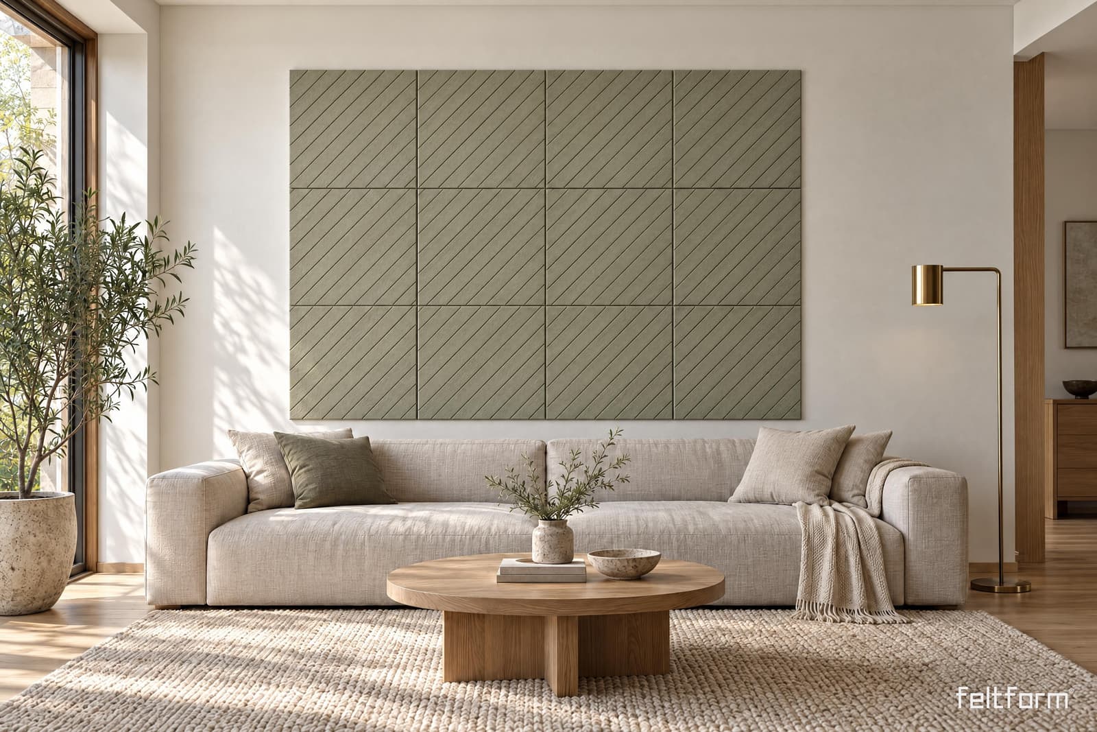 Diagonals Wall de frente, render ambientado desde el configurador