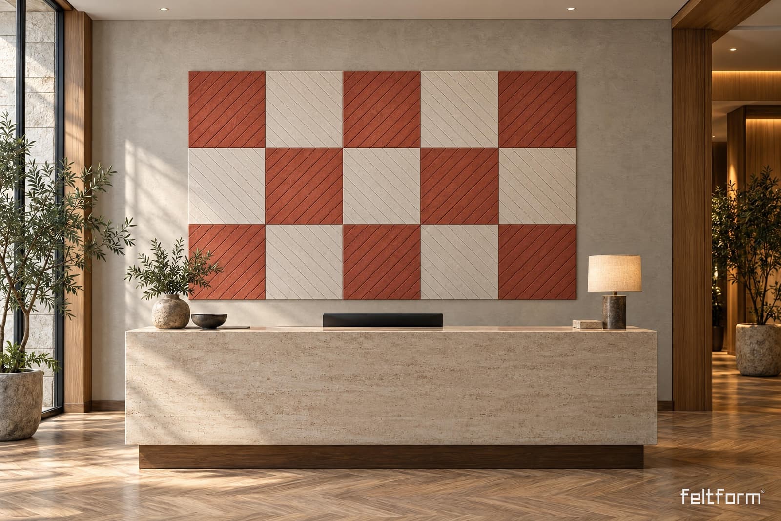 Diagonals Wall de frente, render ambientado desde el configurador