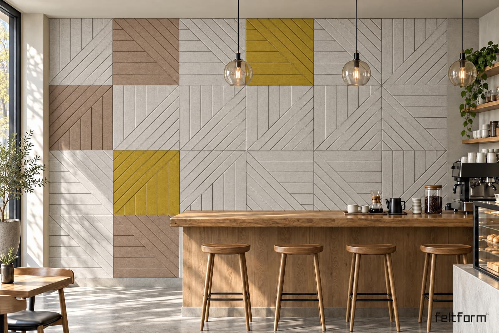 Doublelines Wall de frente, render ambientado desde el configurador