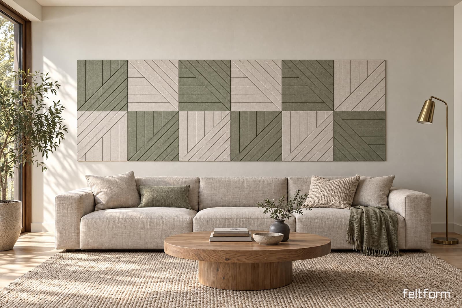 Doublelines Wall de frente, render ambientado desde el configurador