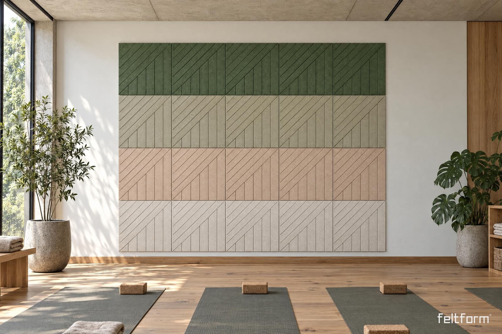 Doublelines Wall de frente, render ambientado desde el configurador