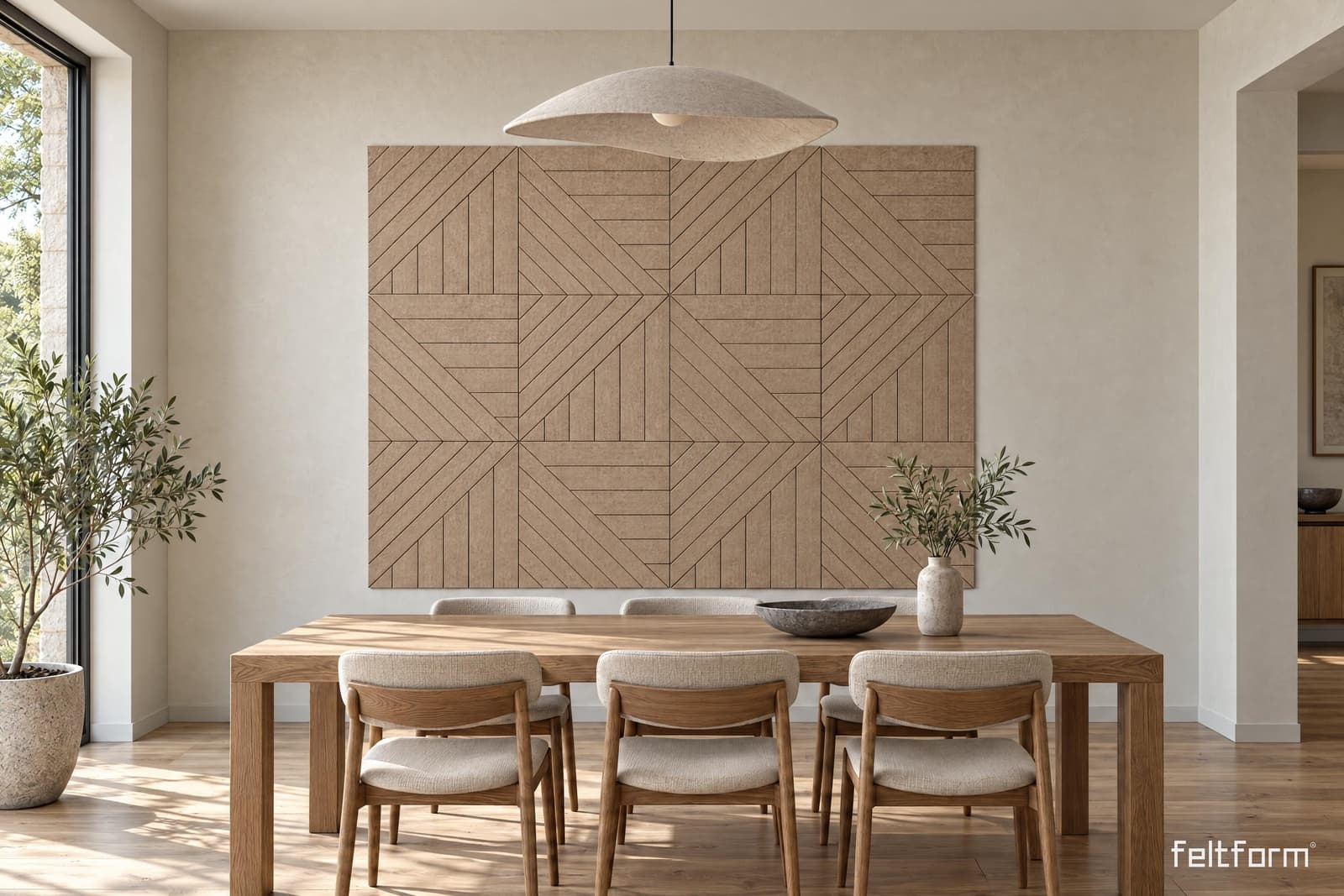 Doublelines Wall de frente, render ambientado desde el configurador