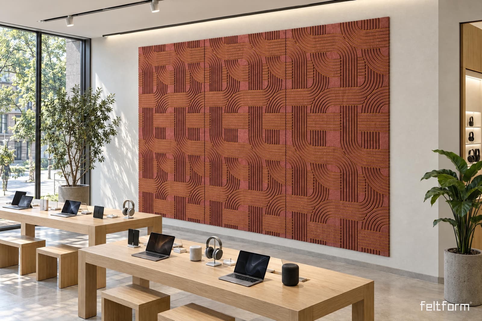 Interlock de frente, render ambientado desde el configurador