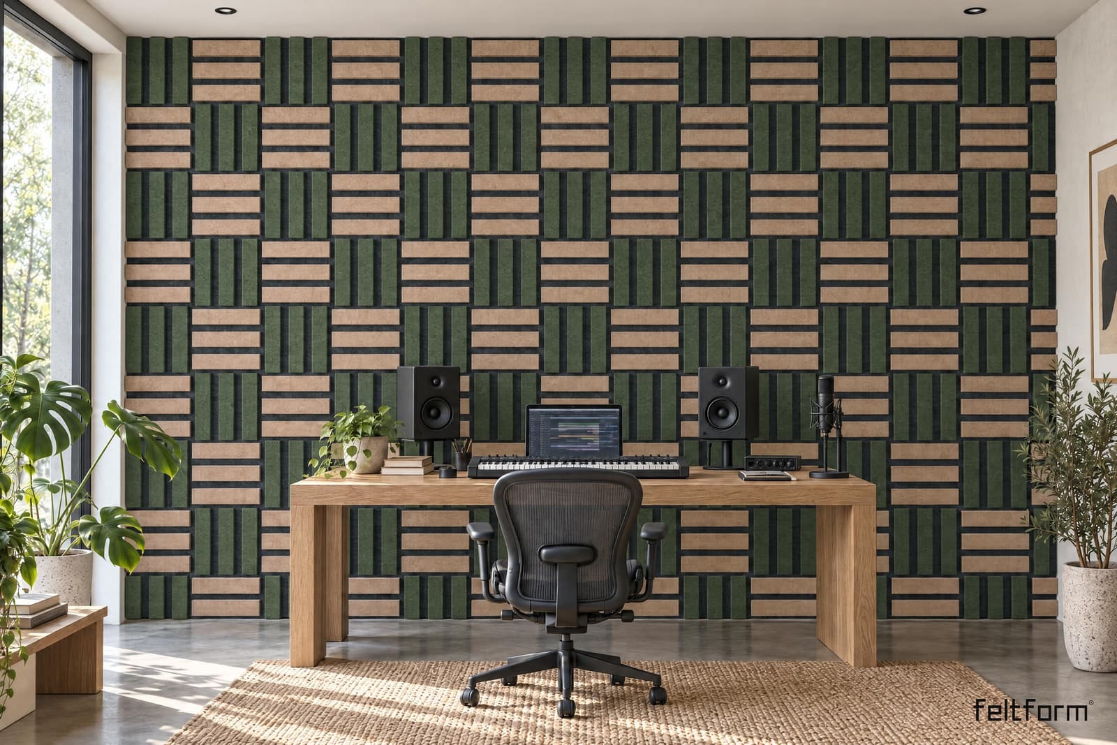 Nota Mosaico de frente, render ambientado desde el configurador