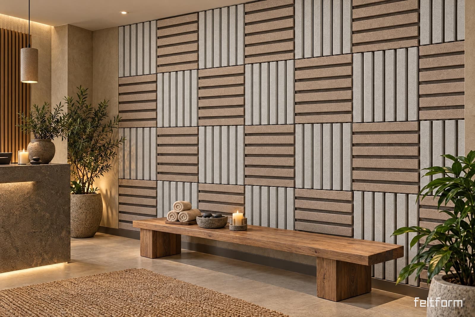 Nota Mosaico de frente, render ambientado desde el configurador