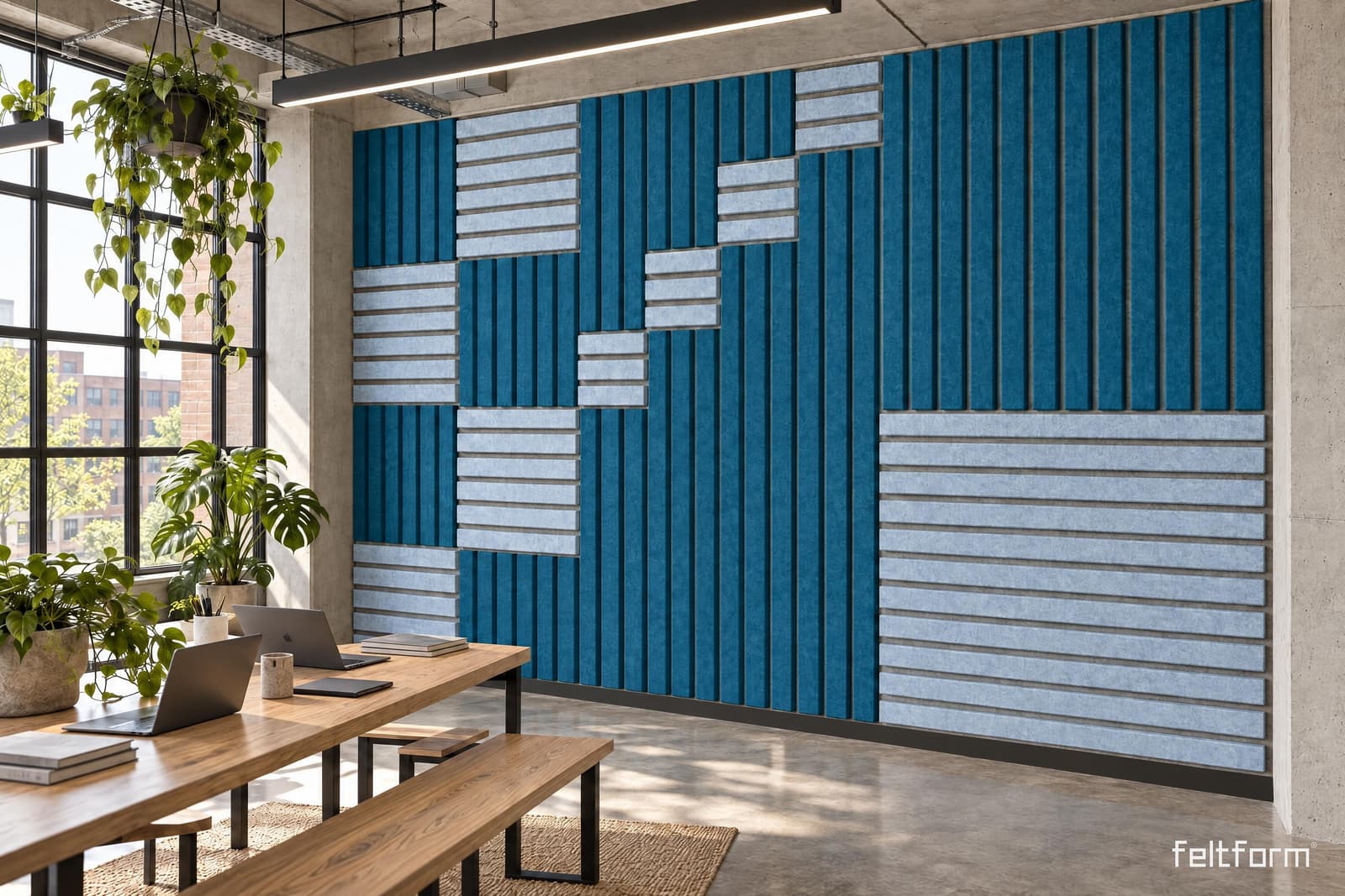 Nota Mosaico de frente, render ambientado desde el configurador