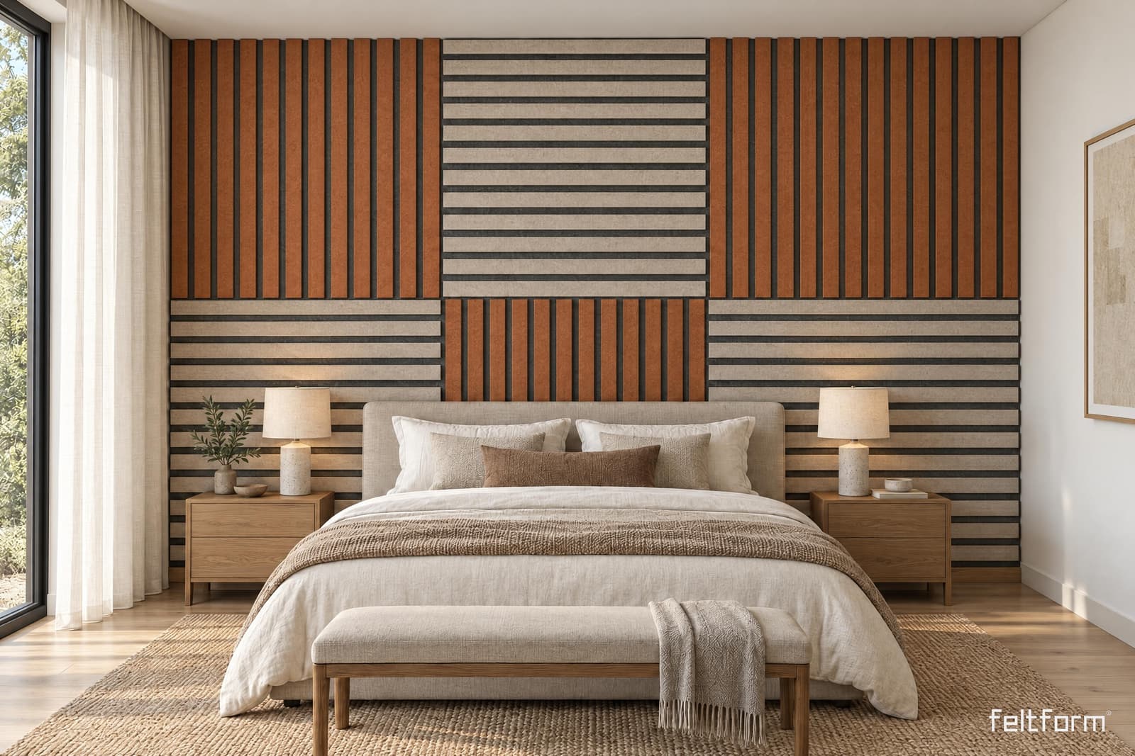 Nota Mosaico de frente, render ambientado desde el configurador