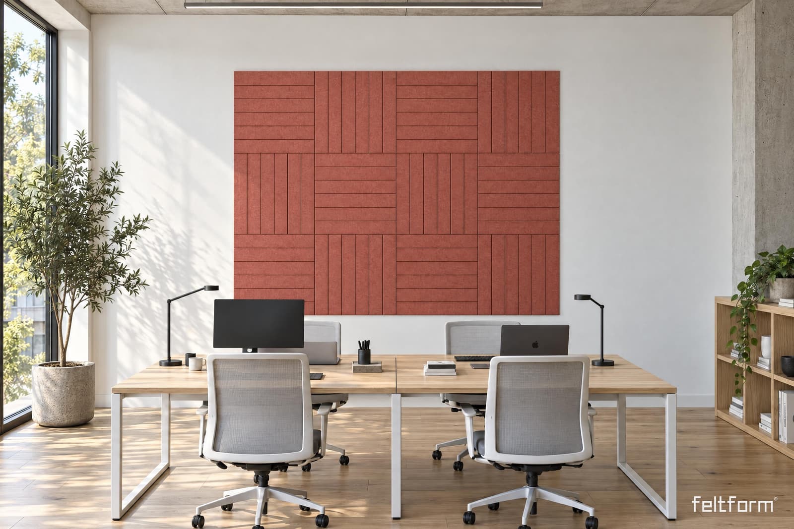 Tileline Wall de frente, render ambientado desde el configurador