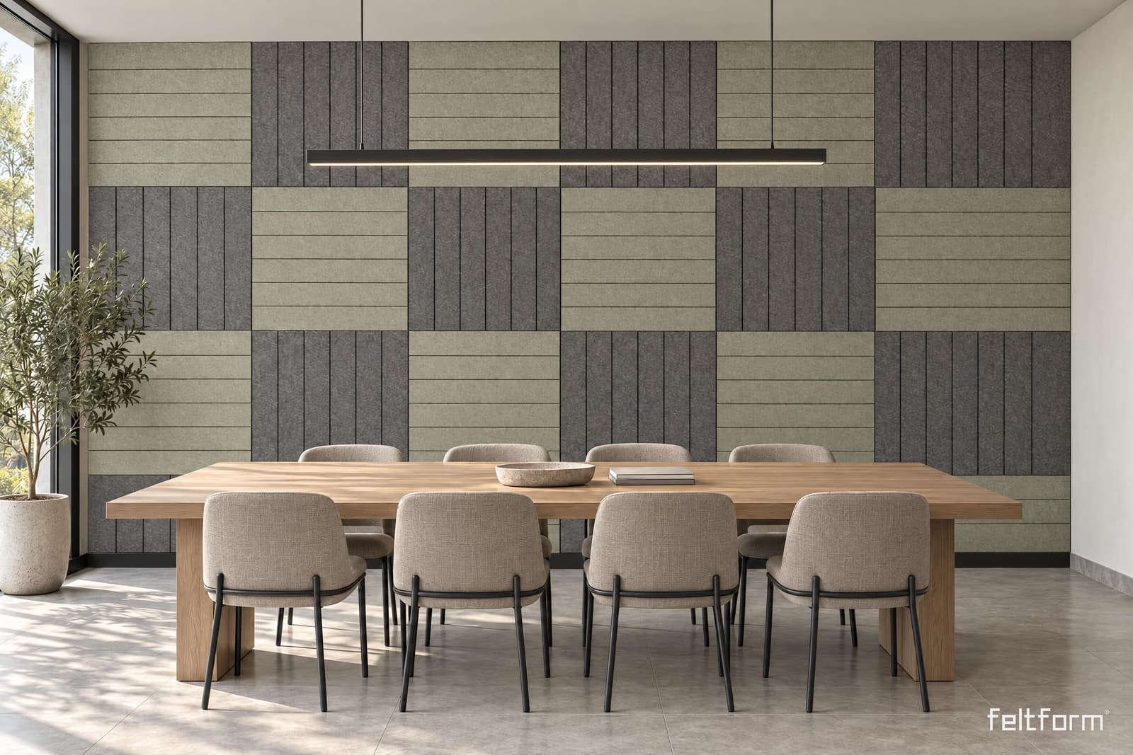 Tileline Wall de frente, render ambientado desde el configurador