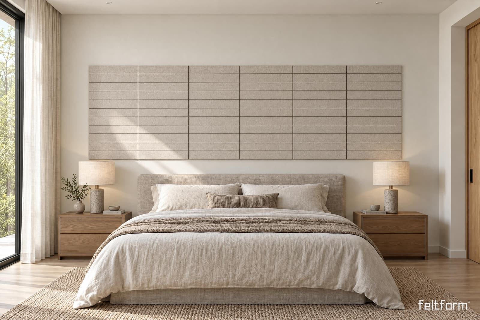 Tileline Wall de frente, render ambientado desde el configurador