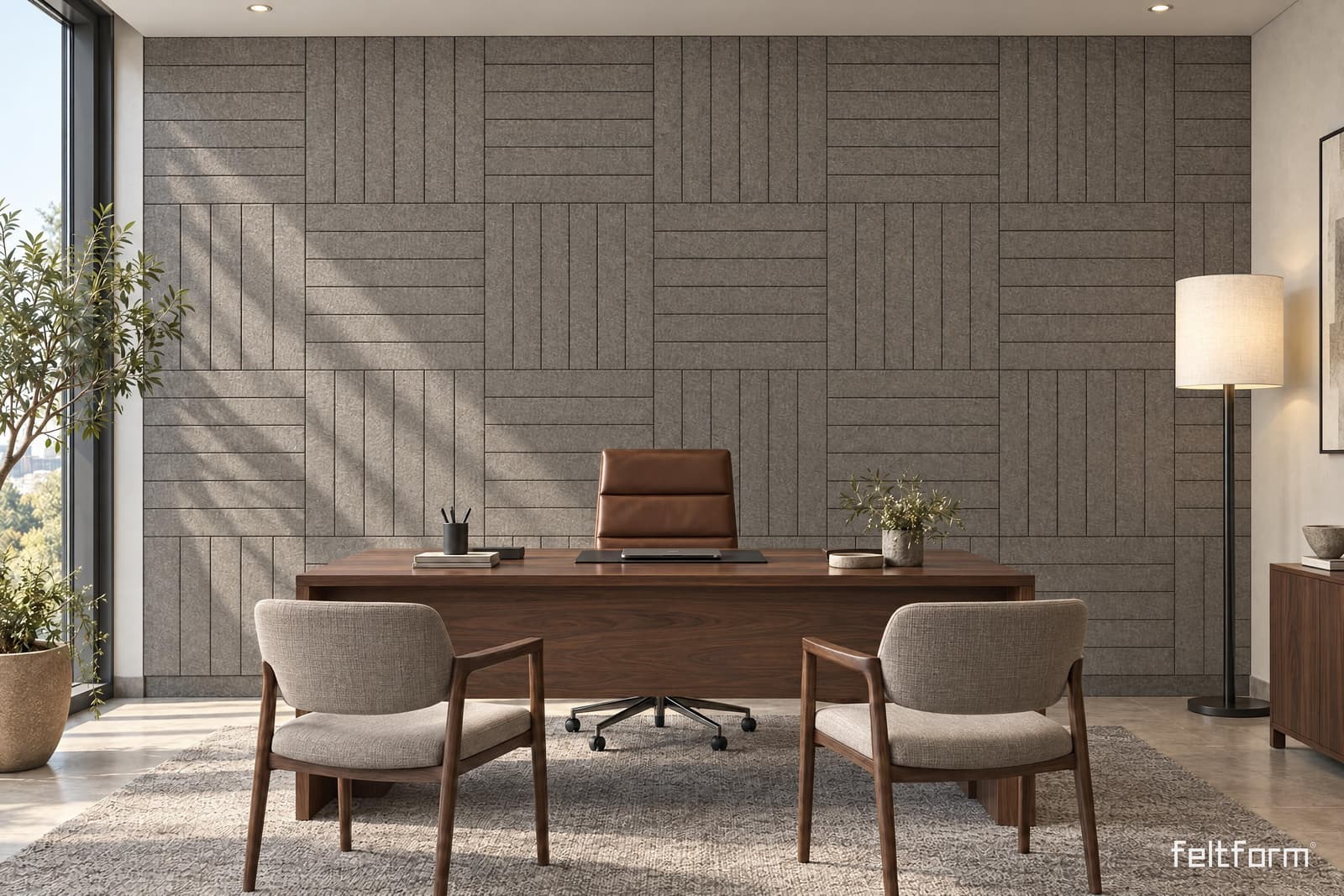 Tileline Wall de frente, render ambientado desde el configurador