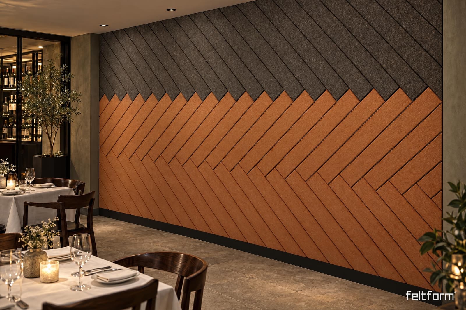 Tweed de frente, render ambientado desde el configurador