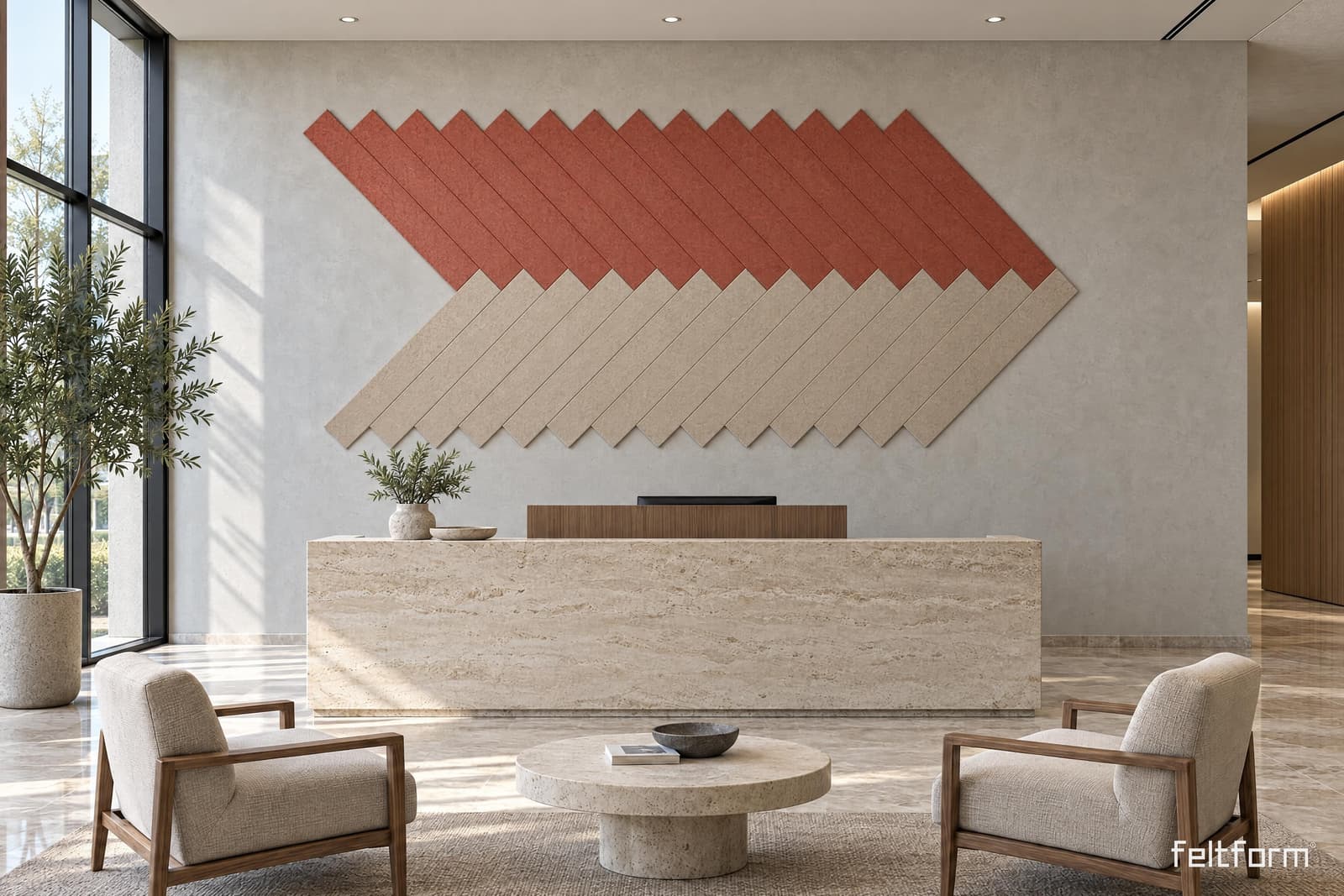 Tweed de frente, render ambientado desde el configurador